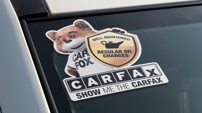 CarFax sticker on car