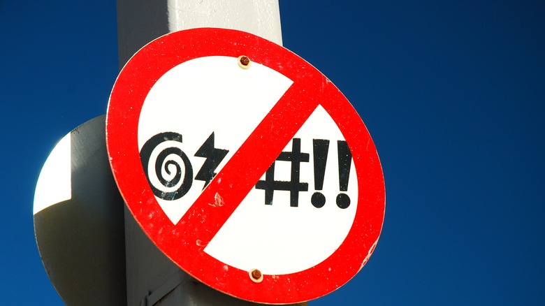 no cursing sign