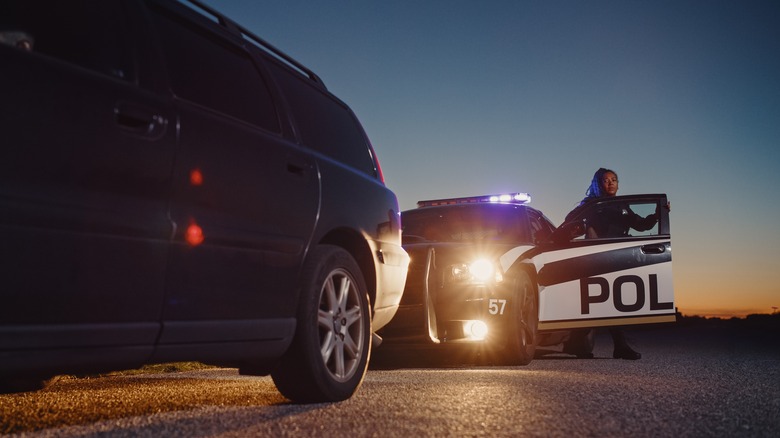 car stopped by police