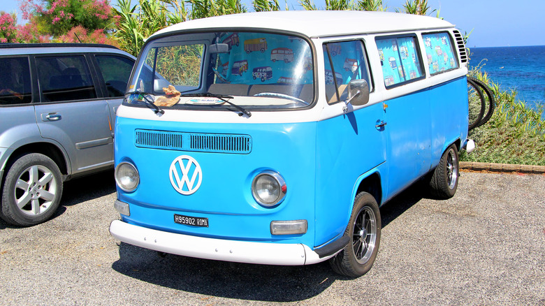 vw bus on beach