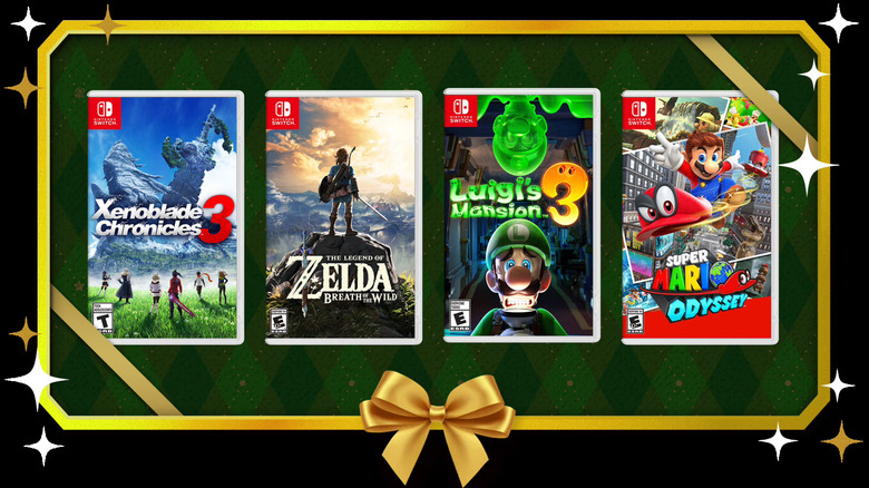 The cover of four Nintendo Switch games that will be discounted