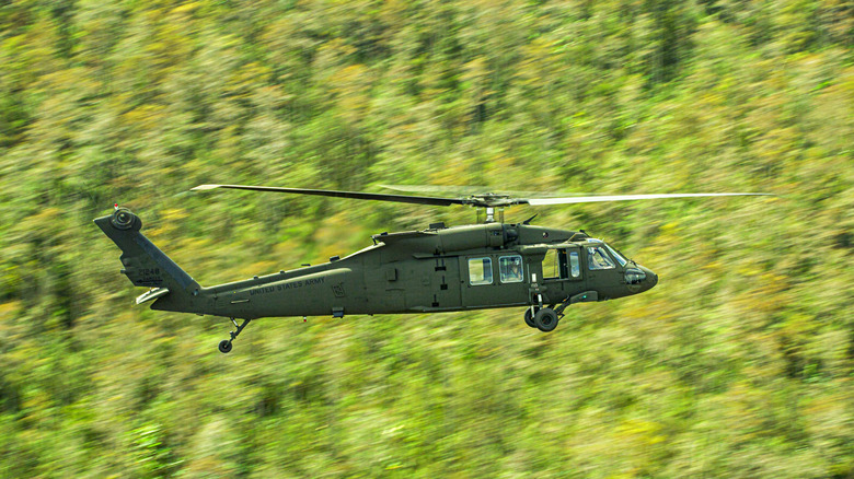 A Sikorsky Black Hawk helicopter