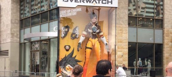 Giant Overwatch action figures appear around the world