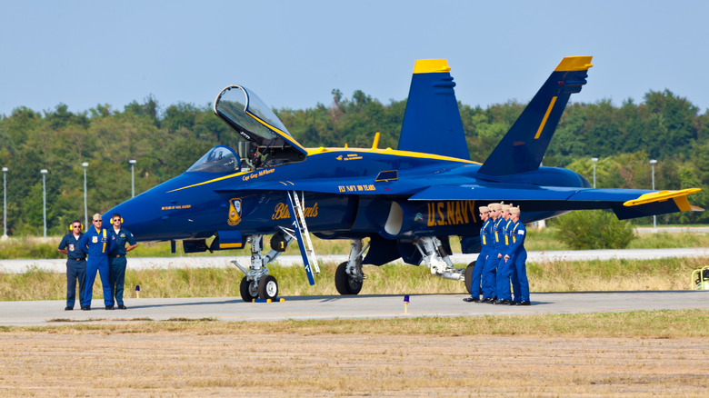 Blue Angel F-18 Hornet on tarmac