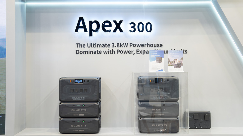 BLUETTI Apex 300 batteries on display at CES 2025