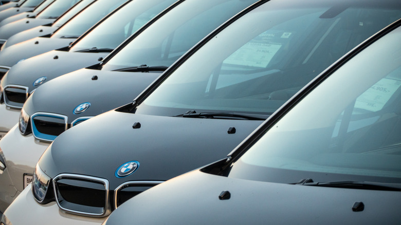 BMW i3 electric cars otuside a dealership