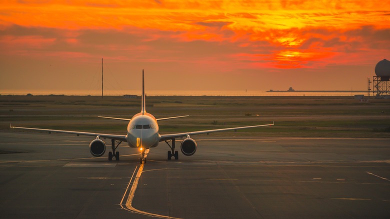 Airbus A320 on airport runway