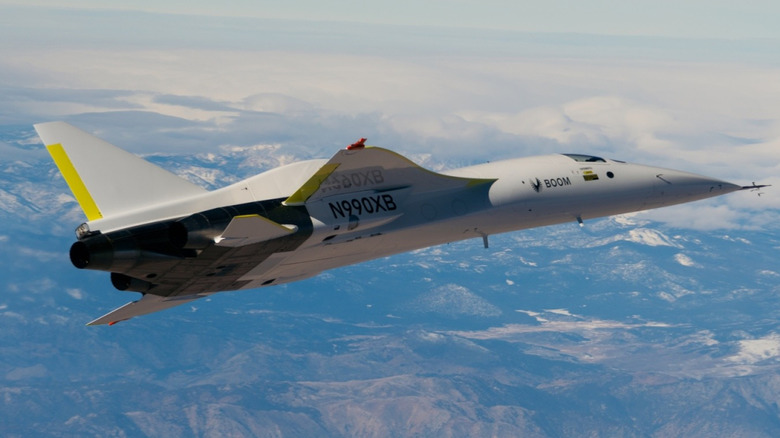 The Boom XB-1 during a test flight.