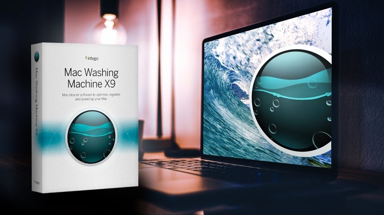 Intego Washing Machine X9 by a Mac laptop