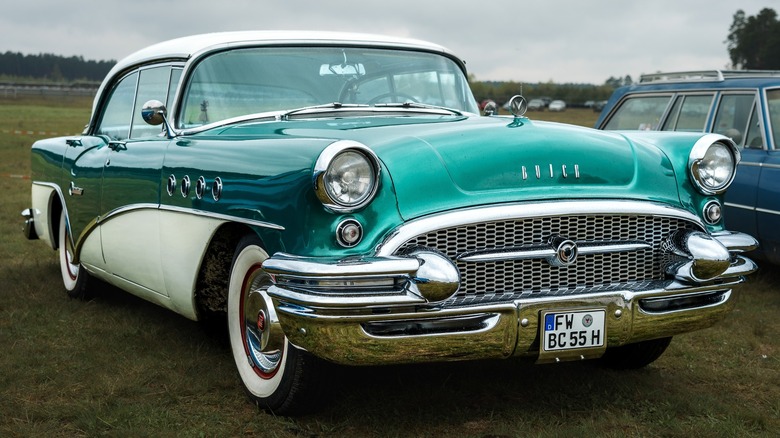 Green and white Buick Century