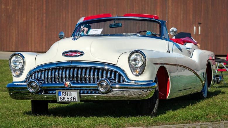 White 1953 Buick Skylark convertible