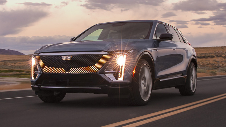 cadillac ev lyriq highway desert 