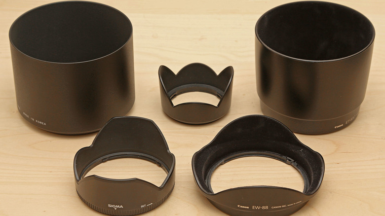 five camera lens hoods