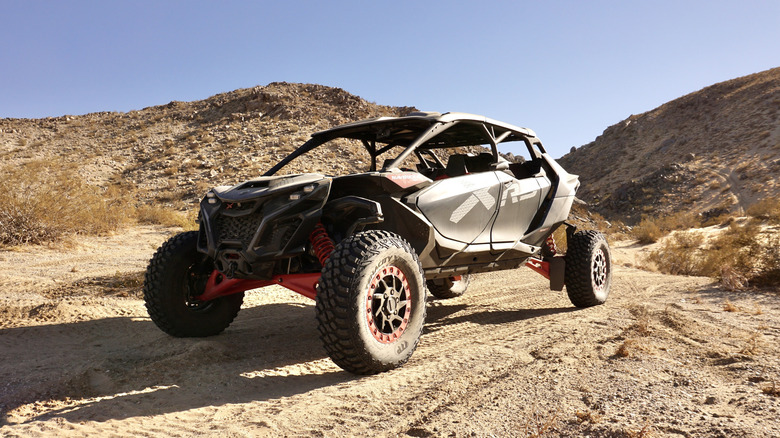 2025 Can-Am Maverick R Max X RS with Smart-Shox front 3/4