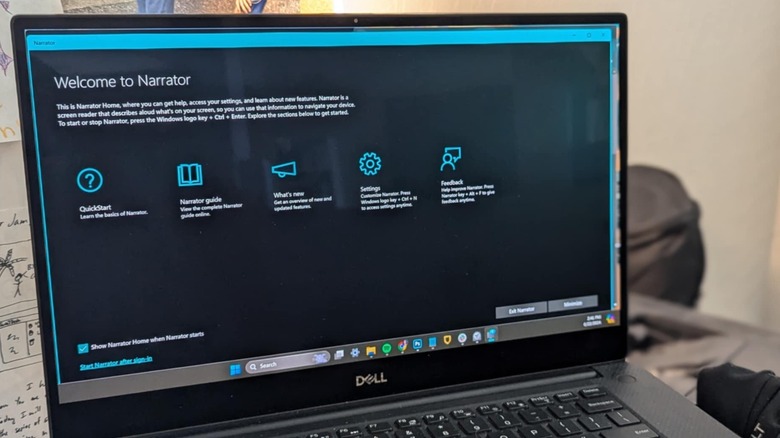 Windows Narrator laptop
