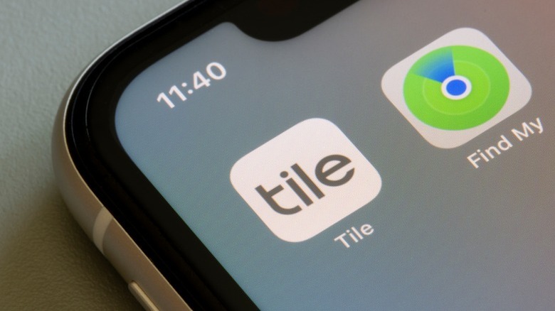 Tile and Find My apps on an iPhone