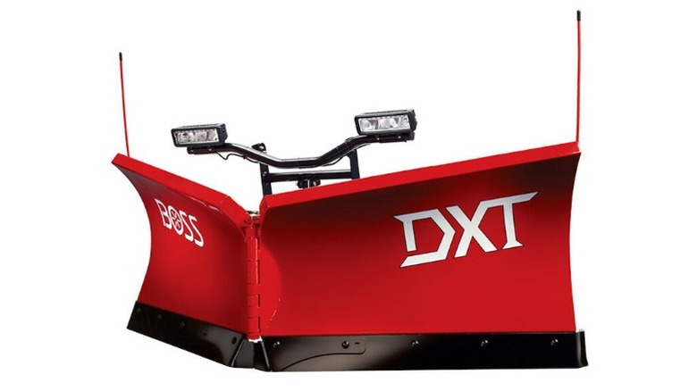 A Boss Snowplow DXT on a white background.