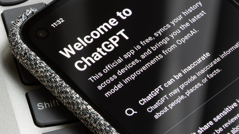 ChatGPT app on a smartphone