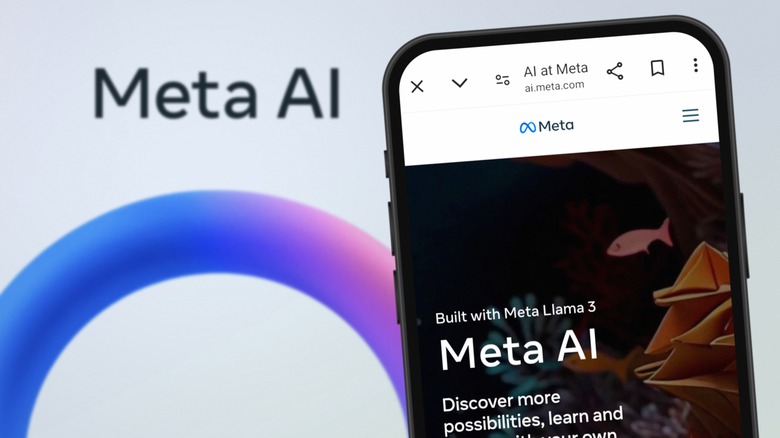 Meta AI website on iPhone