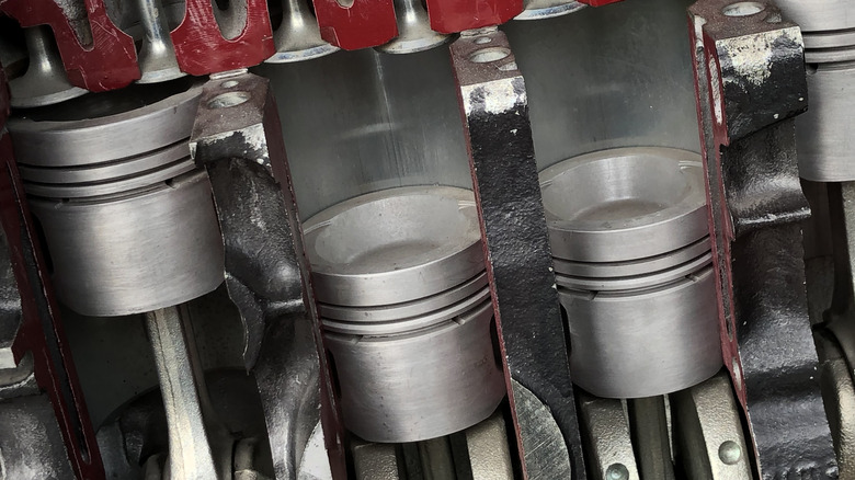 Pistons in an engine