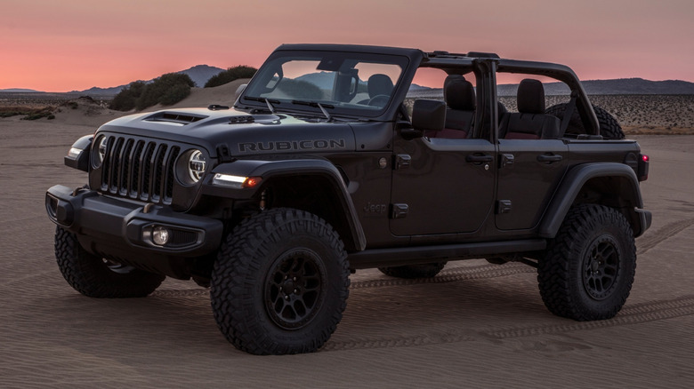 Jeep Wrangler with the top removed