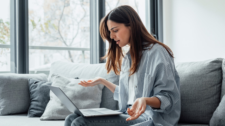 Woman frustrated over laptop issues