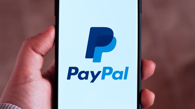 Paypal logo on phone