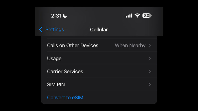 Pixel convert to esim menu