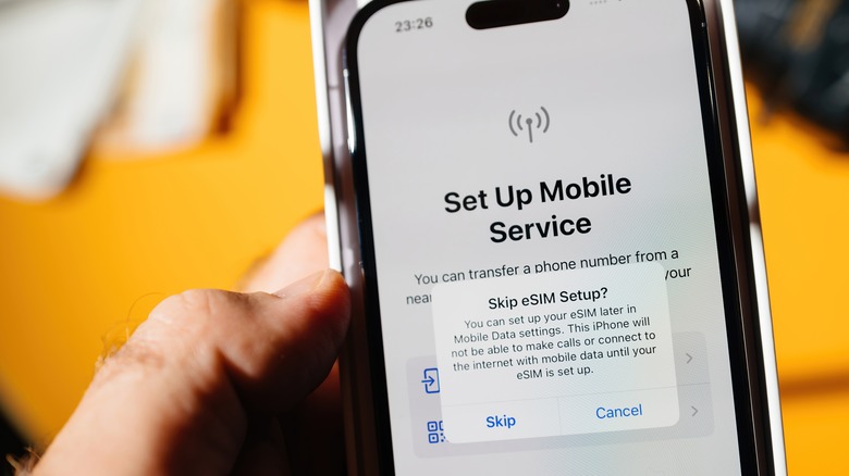 iPhone skip esim setup box