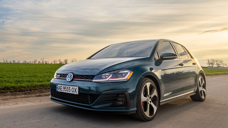 VW Golf on country road