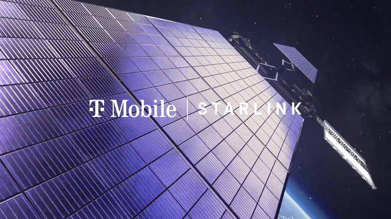 T-Mobile Starlink label overlayed on a satellite in space