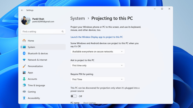 Windows 11 display projection settings