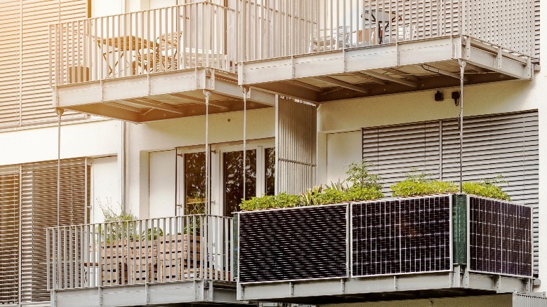 solar panels on apartment balcony