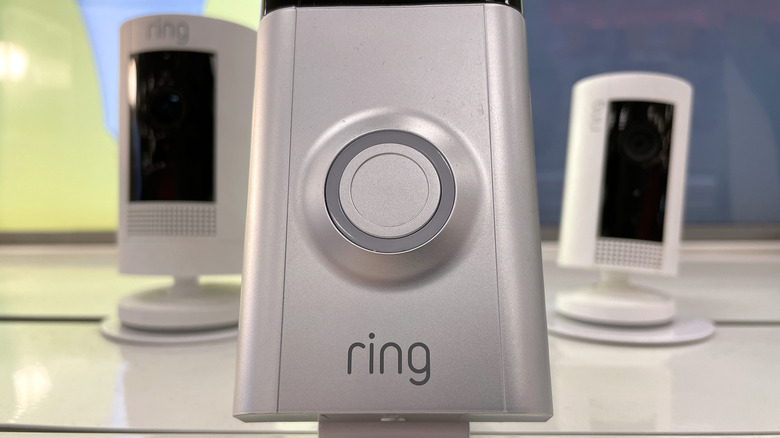 Ring doorbell and cameras on display