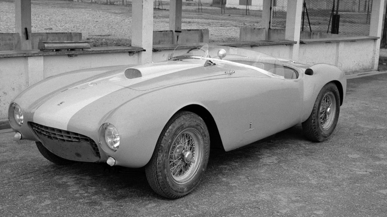 A Ferrari 375MM in the pits at Modena