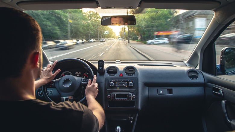 Person in a car.