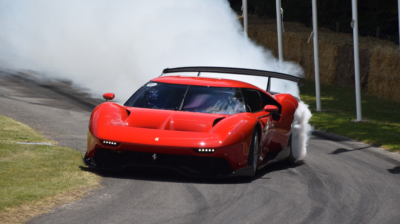 Ferrari P80/C smoking its tires