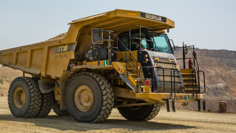 Caterpillar truck in quarry