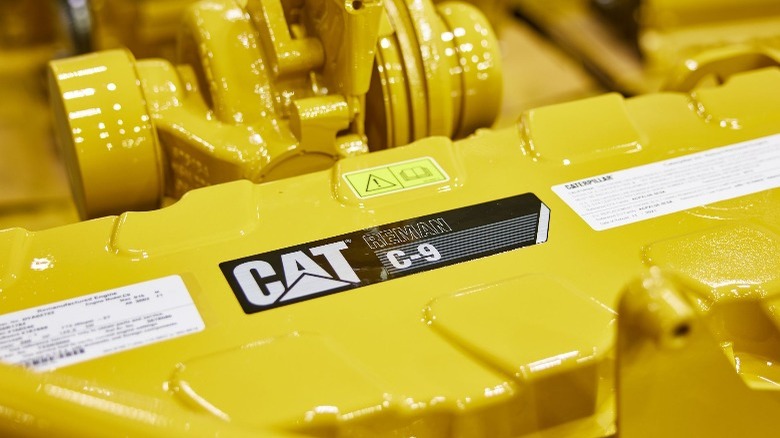 Caterpillar engine in Highway Yellow color