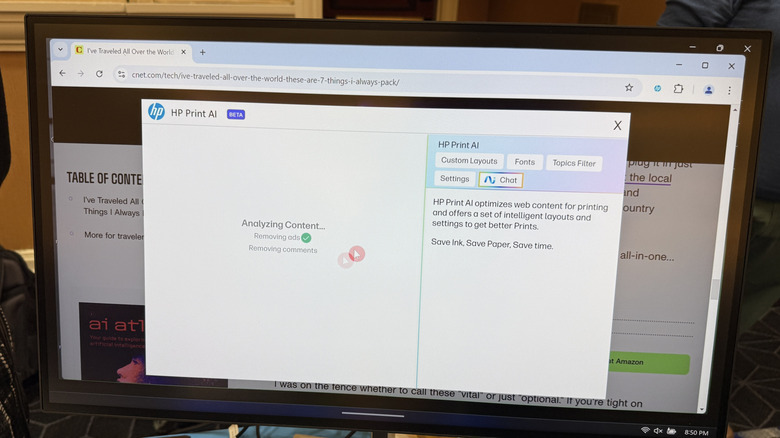 A printer interface using Print AI