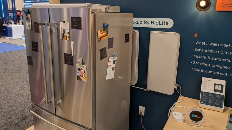 Backup by Biolite installed behind a refrigerator