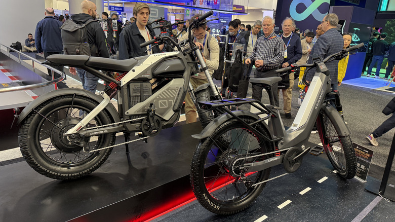 Two ebikes from Segway on the CES show floor