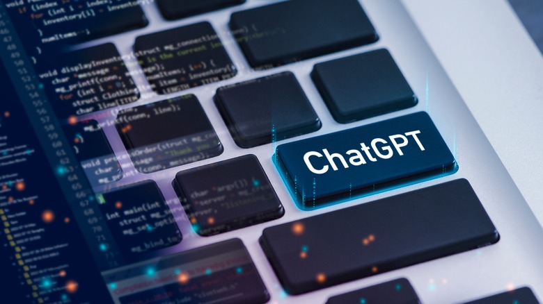 ChatGPT icon laptop keyboard