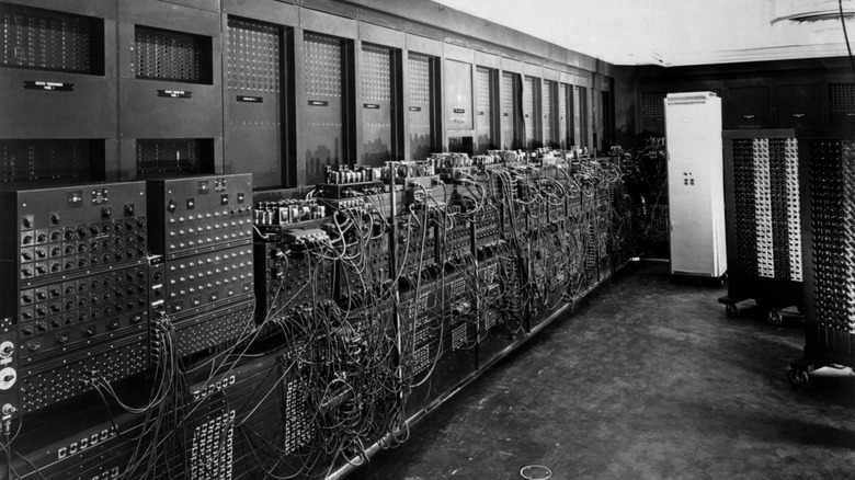 Photo of ENIAC plugboards