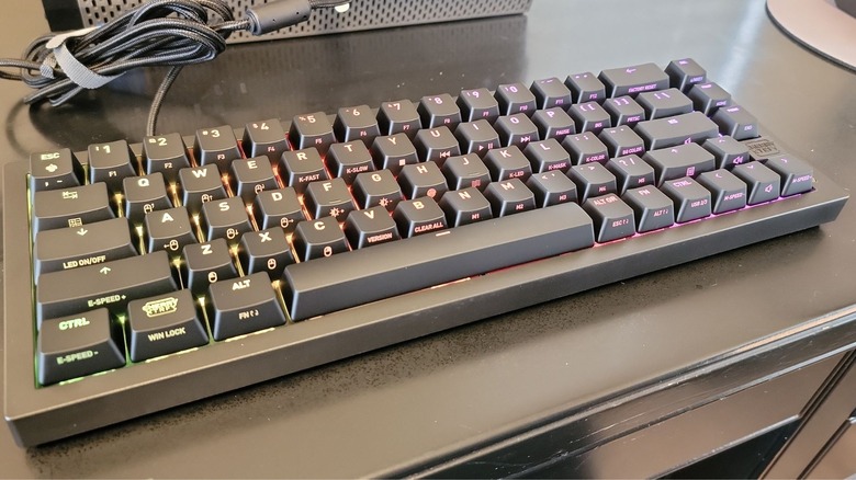 CHERRY XTRFY K5V2 keyboard on metal desk