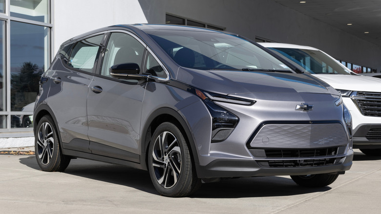 Chevrolet Bolt EV in gray at dealership