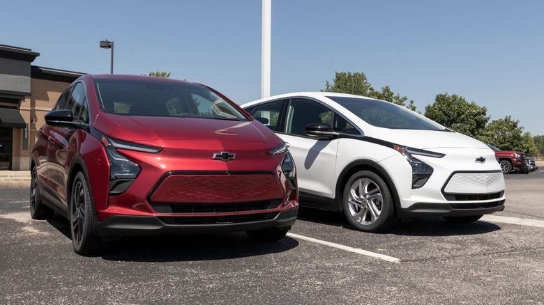 2022 Chevrolet Bolt EVs parked