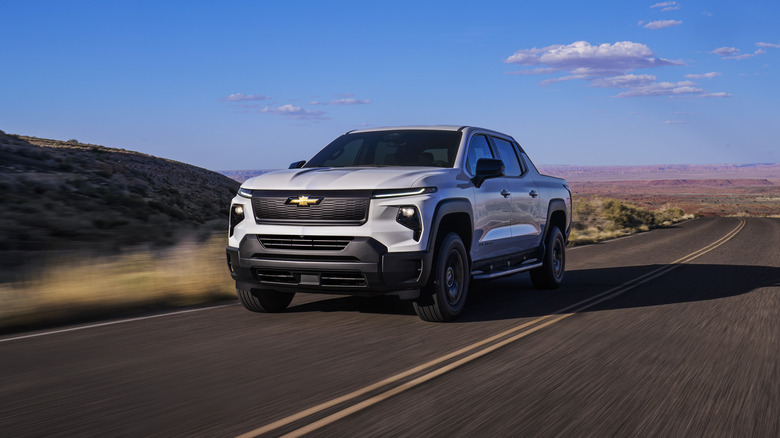 Chevy Silverado in silver