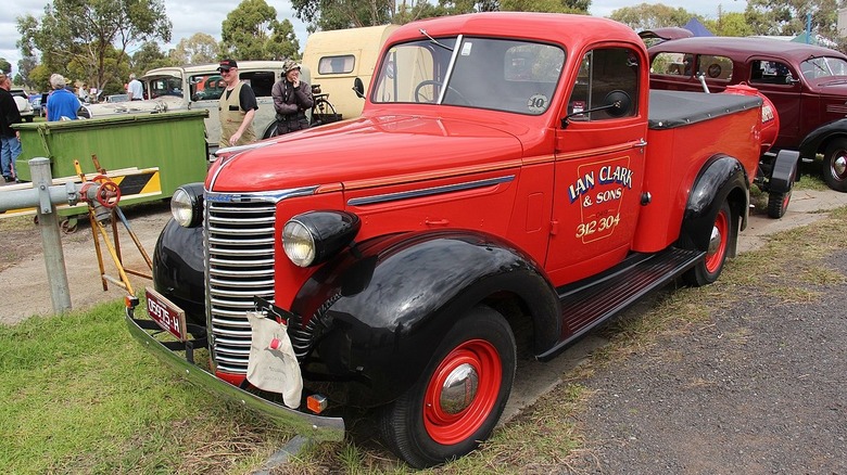 Red 1939 Chevrolet pickup truck