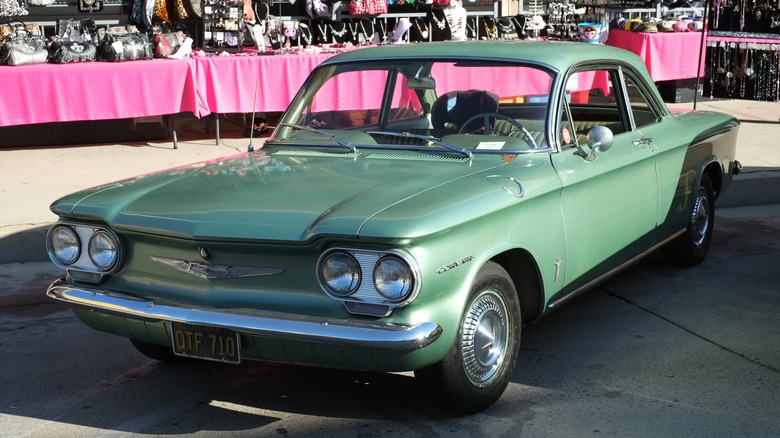 A parked Chevrolet Corvair 